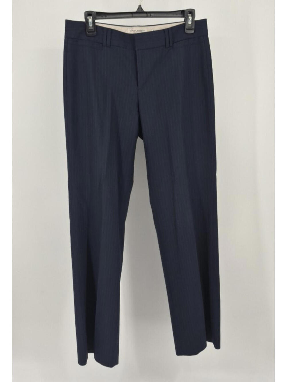 Banana Republic Pants Womens 6 Navy Blue Pinstripe Logan Fit Wool Blend Stretch